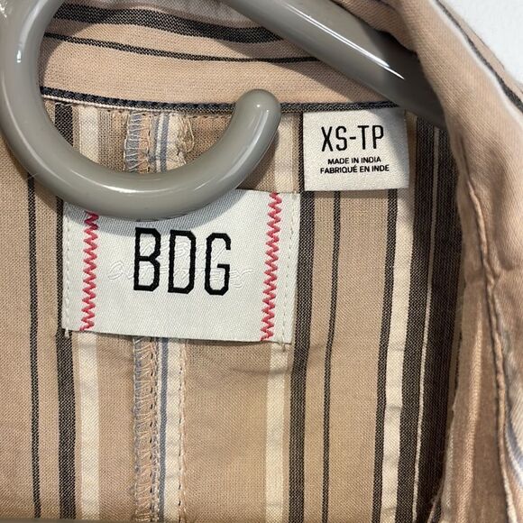 BDG Urban Outfitters Bell Button-Down Shirt  Striped Oversized Long Sleeve (XS) - Picture 7 of 16